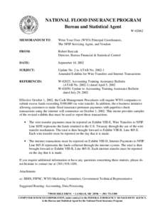 NATIONAL FLOOD INSURANCE PROGRAM Bureau and Statistical Agent W[removed]MEMORANDUM TO:	  Write Your Own (WYO) Principal Coordinators,