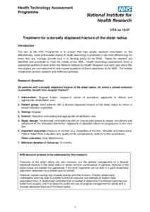 Treatment for a dorsally displaced fracture of the distal radius