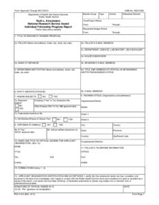 Ruth L. Kirschstein National Research Service Award - Individual Fellowship Progress Report for Continuation Support - Form PHS[removed]Rev[removed]Form Page 1