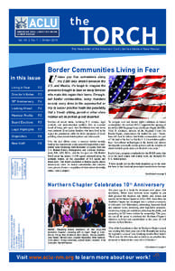 the Vol. 45 | No. 1 | Winter 2010 TORCH  The Newsletter of the American Civil Liberties Union of New Mexico