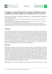 A preliminary evaluation of the ancestry of a putative Sabal hybrid (Arecaceae: Coryphoideae), and the description of a new nothospecies, Sabal × brazoriensis