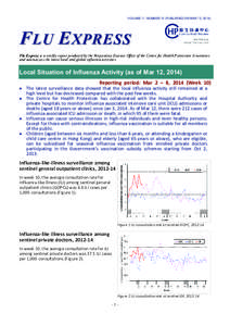 VOLUME 11, NUMBER 10 (PUBLISHED ON MAR 13, [removed]FLU EXPRESS Flu Express is a weekly report produced by the Respiratory Disease Office of the Centre for Health Protection. It monitors and summarizes the latest local and