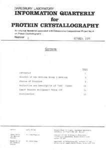 DARESBURY LABORATORY  INFORMATION QUARTERLY for PROTEIN CRYSTALLOGRAPBY An Informal Newsletter associated with Collaborative Computational Project No.4