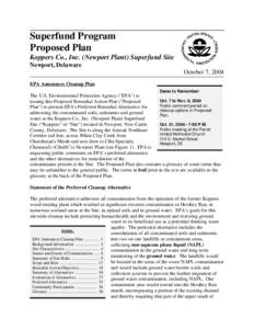 Koppers Co., Inc. (Newport Plant) Superfund Site  Proposed Plan