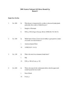 2001 Eastern National 4-H Horse Round-Up Round 1 Begin One -On-One  1.