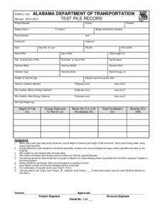 ALABAMA DEPARTMENT OF TRANSPORTATION[removed]TEST PILE RECORD FORM C-15A Revised