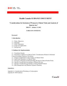 Health Canada GUIDANCE DOCUMENT