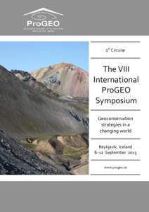 1st Circular  International The VIII ProGEO International