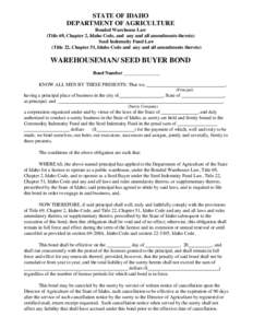 Microsoft Word - Warehouseman-Seed Buyer Bond Form[removed]doc