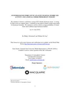 Tropical cyclone forecasting / Atlantic hurricane season / Tropical cyclone / North Atlantic tropical cyclone / Accumulated cyclone energy / Atlantic hurricane seasons / Meteorology / Atmospheric sciences