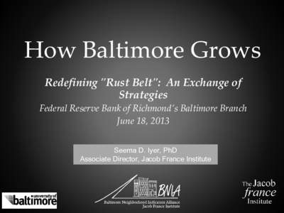 How Baltimore Grows Redefining 