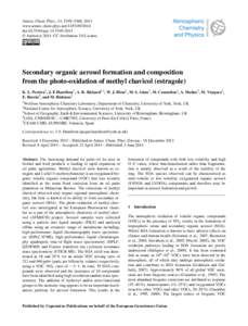 Atmos. Chem. Phys., 14, 5349–5368, 2014 www.atmos-chem-phys.net[removed]doi:[removed]acp[removed] © Author(s[removed]CC Attribution 3.0 License.  Secondary organic aerosol formation and composition