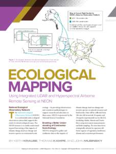 Figure 1: The diagram illustrates the planned deployment of two aircraft to cover all of the NEON sites once per year around peak greenness. Ecological Mapping Using Integrated LiDAR and Hyperspectral Airborne