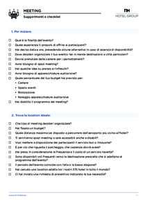 MEETING  | Suggerimenti e checklist MEETING