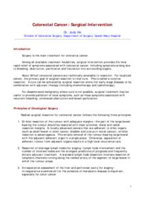 Microsoft Word - Colorectal Cancer Surgical Intervention.doc