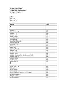 POLK COUNTY ESTATES, [removed]Fibredex Boxes C.R[removed][removed]Name