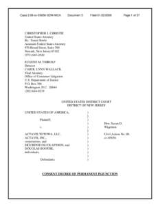 Activis Totowa LLC Consent Decree of Permanent Injuction