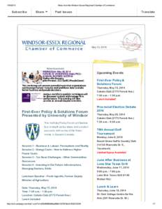 [removed]News from the Windsor-Essex Regional Chamber of Commerce Subscribe