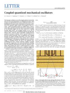 LETTER  doi:[removed]nature09721 Coupled quantized mechanical oscillators K. R. Brown1, C. Ospelkaus1, Y. Colombe1, A. C. Wilson1, D. Leibfried1 & D. J. Wineland1