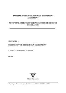 BASSLINK INTEGRATED IMPACT ASSESSMENT STATEMENT POTENTIAL EFFECTS OF CHANGES TO HYDRO POWER GENERATION  APPENDIX 2: