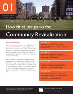 01 CITY PARKS FORUM BRIEFING PAPERS How cities use parks for...