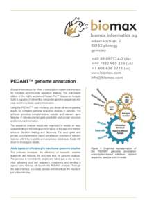 robert-koch-str[removed]planegg germany PEDANT™ genome annotation