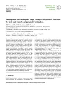 Hydrol. Earth Syst. Sci., 18, 4169–4183, 2014 www.hydrol-earth-syst-sci.net[removed]doi:[removed]hess[removed] © Author(s[removed]CC Attribution 3.0 License.  Development and testing of a large, transportable 