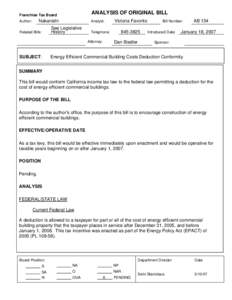 ANALYSIS OF ORIGINAL BILL  Franchise Tax Board Nakanishi