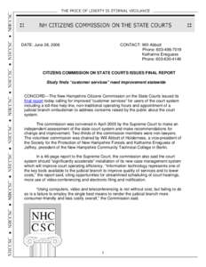 DATE: June 28, 2006  CONTACT: Will Abbott Phone: [removed]Katharine Eneguess Phone: [removed]