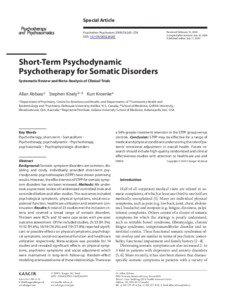 Special Article Psychother Psychosom 2009;78:265–274 DOI: [removed]