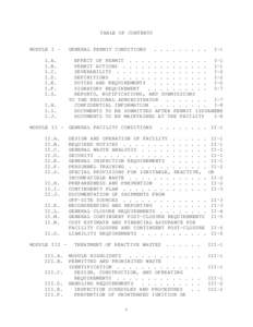 TABLE OF CONTENTS  MODULE I I.A. I.B. I.C. I.D.