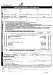 SECTION 1  PRE-EXERCISE ASSESSMENT AND REFERRAL FORM Licensee:  Leader: