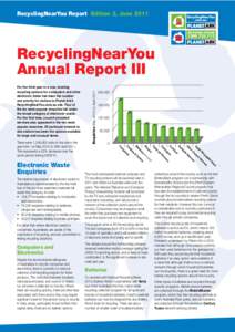 RecyclingNearYou Report Edition 3, June[removed]For the third year in a row, locating recycling options for computers and other electronic items has been the number one priority for visitors to Planet Ark’s