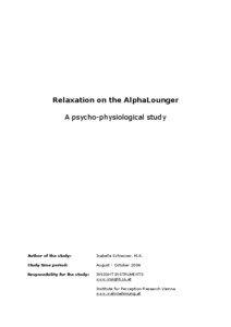 Relaxation on the AlphaLounger A psycho-physiological study