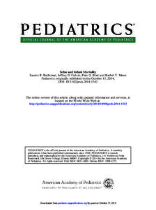 Sofas and Infant Mortality Lauren R. Rechtman, Jeffrey D. Colvin, Peter S. Blair and Rachel Y. Moon Pediatrics; originally published online October 13, 2014; DOI: [removed]peds[removed]The online version of this articl