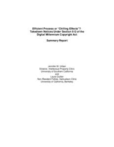 United States / Computing / Online Copyright Infringement Liability Limitation Act / Digital Millennium Copyright Act / Copyright law of the United States / Chilling Effects / Secondary liability / Cease and desist / Google / Law / 105th United States Congress / Computer law