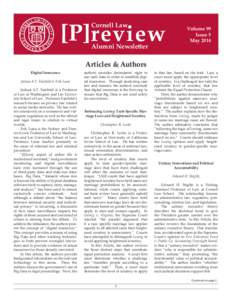 [P]review Cornell Law Alumni Newsletter  Volume 99