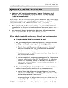 GUIDE v3.0  July 14, 2011 Indian Residential Schools Independent Assessment Process