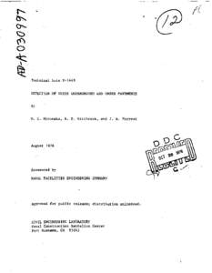 Teclnical huce N[removed]DETECTION OF VOIDS UNDERGROUND AND UNDER PAVEMENTS By  M. C. Hironaka, R. D. Hitchcock, and J. B. Forrest