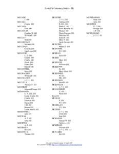 Lone Fir Cemetery Index—Mc  MCCABE J. 100 MCCALL Charles 100