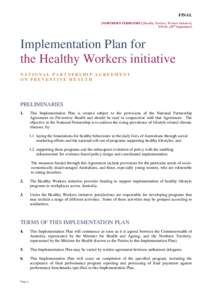 Microsoft Word - NT Healthy Workers Implementation Plan_For publication V Mar 2011.doc