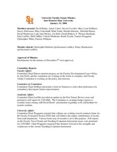 University Faculty Senate Minutes