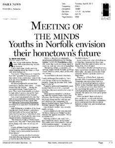 Meeting of the minds Youths in Norfolk envision their hometown s future —