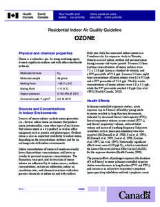 Residential Indoor Air Quality Guideline: Ozone