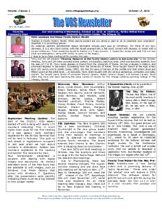 Volume: 3 Issue: 2 www.villagesgenealogy.org October 17, 2010 _________________________________________________________________________________________________  John De Angelo, Editor