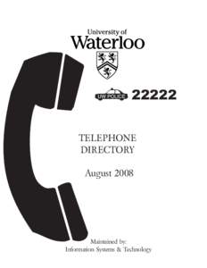 University of Waterloo Telephone Directory - September 2002