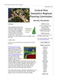 Having trouble viewing this email? Click here  September 2011 Central New Hampshire Regional