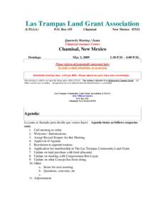 Las Trampas Land Grant Association (LTLGA) P.O. Box 155  Chamisal