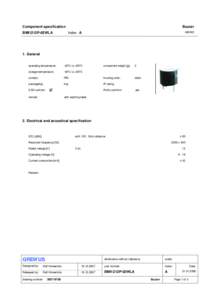 Component specification BMI1212P-02WLA Buzzer MBWE