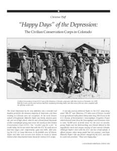 ★ Christine Pfaff “Happy Days” of the Depression: The Civilian Conservation Corps in Colorado